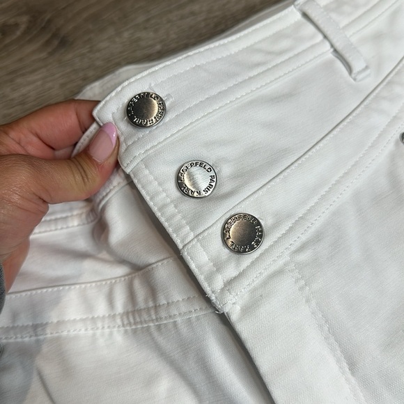 NEW KARL LAGERFELD PARIS High Rise Skinny Pants in White Sz 16 - Picture 4 of 14